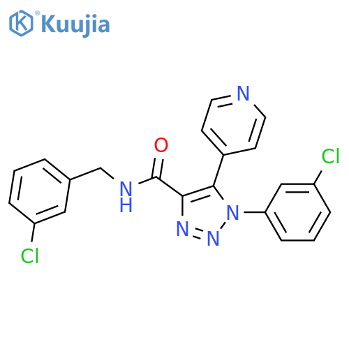 1-(3-chlorophenyl)-N-[(3-chlorophenyl)methyl]-5-(pyridin-4-yl)-1H-1,2,3-triazole-4-carboxamide structure