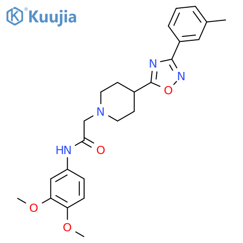 N-(3,4-dimethoxyphenyl)-2-{4-[3-(3-methylphenyl)-1,2,4-oxadiazol-5-yl]piperidin-1-yl}acetamide structure