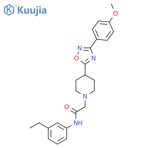 N-(3-ethylphenyl)-2-{4-[3-(4-methoxyphenyl)-1,2,4-oxadiazol-5-yl]piperidin-1-yl}acetamide structure