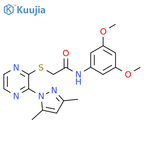 N-(3,5-dimethoxyphenyl)-2-{[3-(3,5-dimethyl-1H-pyrazol-1-yl)pyrazin-2-yl]sulfanyl}acetamide structure