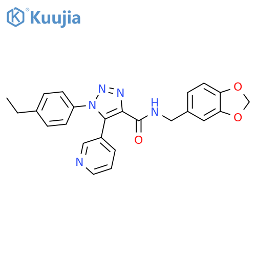 N-[(2H-1,3-benzodioxol-5-yl)methyl]-1-(4-ethylphenyl)-5-(pyridin-3-yl)-1H-1,2,3-triazole-4-carboxamide structure
