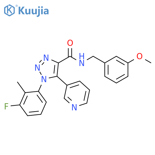 1-(3-fluoro-2-methylphenyl)-N-[(3-methoxyphenyl)methyl]-5-(pyridin-3-yl)-1H-1,2,3-triazole-4-carboxamide structure
