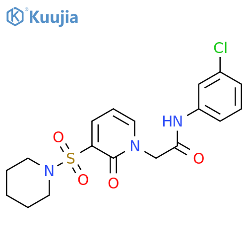 N-(3-chlorophenyl)-2-[2-oxo-3-(piperidine-1-sulfonyl)-1,2-dihydropyridin-1-yl]acetamide structure