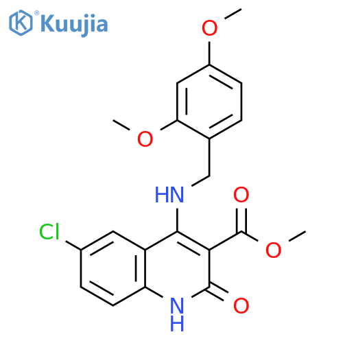 methyl 6-chloro-4-{[(2,4-dimethoxyphenyl)methyl]amino}-2-oxo-1,2-dihydroquinoline-3-carboxylate structure