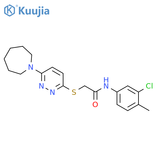 2-{[6-(azepan-1-yl)pyridazin-3-yl]sulfanyl}-N-(3-chloro-4-methylphenyl)acetamide structure