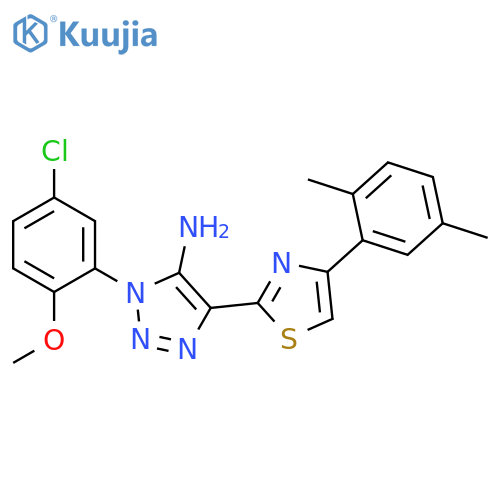 1-(5-chloro-2-methoxyphenyl)-4-[4-(2,5-dimethylphenyl)-1,3-thiazol-2-yl]-1H-1,2,3-triazol-5-amine structure