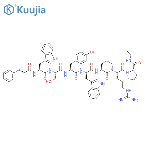 L-Prolinamide,N-(1-oxo-3-phenyl-2-propenyl)-L-tryptophyl-L-seryl-L-tyrosyl-D-tryptophyl-L-leucyl-L-arginyl-N-ethyl- structure
