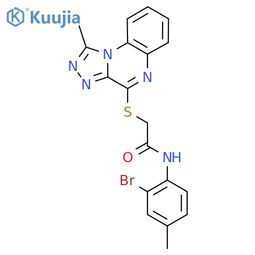 N-(2-bromo-4-methylphenyl)-2-({1-methyl-1,2,4triazolo4,3-aquinoxalin-4-yl}sulfanyl)acetamide structure