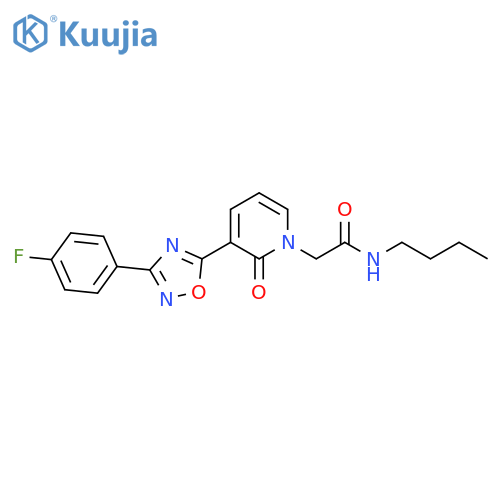 N-butyl-2-{3-[3-(4-fluorophenyl)-1,2,4-oxadiazol-5-yl]-2-oxo-1,2-dihydropyridin-1-yl}acetamide structure