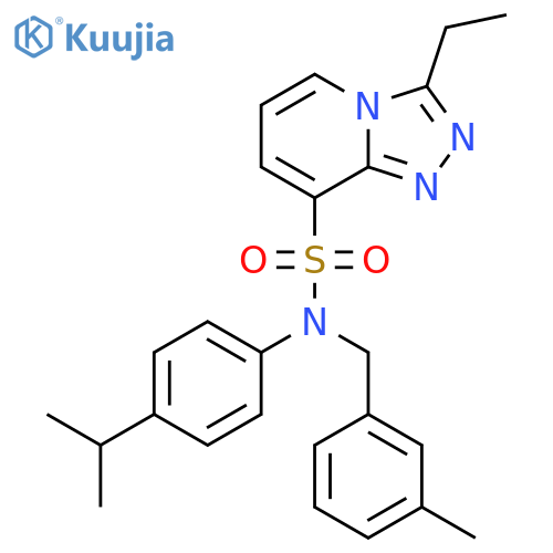 3-ethyl-N-(3-methylphenyl)methyl-N-4-(propan-2-yl)phenyl-1,2,4triazolo4,3-apyridine-8-sulfonamide structure