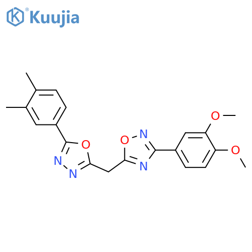 3-(3,4-dimethoxyphenyl)-5-{5-(3,4-dimethylphenyl)-1,3,4-oxadiazol-2-ylmethyl}-1,2,4-oxadiazole structure