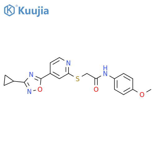 2-{4-(3-cyclopropyl-1,2,4-oxadiazol-5-yl)pyridin-2-ylsulfanyl}-N-(4-methoxyphenyl)acetamide structure