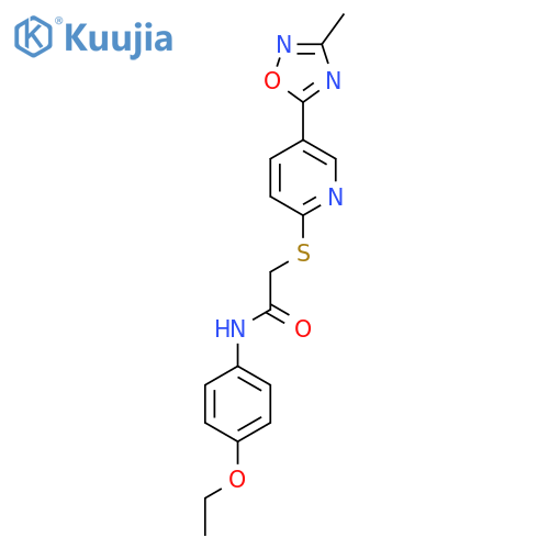 N-(4-ethoxyphenyl)-2-{5-(3-methyl-1,2,4-oxadiazol-5-yl)pyridin-2-ylsulfanyl}acetamide structure