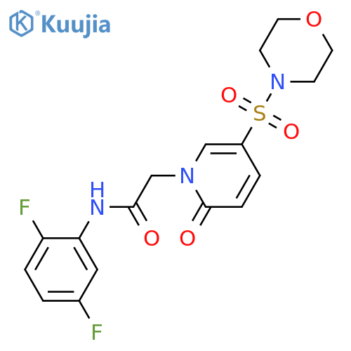 N-(2,5-difluorophenyl)-2-5-(morpholine-4-sulfonyl)-2-oxo-1,2-dihydropyridin-1-ylacetamide structure