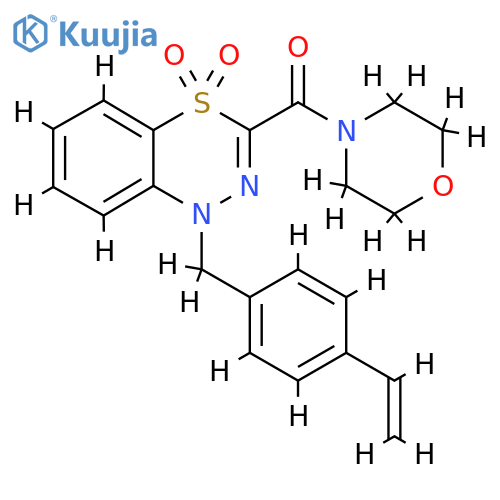 1-(4-ethenylphenyl)methyl-3-(morpholine-4-carbonyl)-1H-4lambda6,1,2-benzothiadiazine-4,4-dione structure