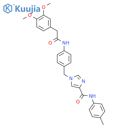 1-({4-2-(3,4-dimethoxyphenyl)acetamidophenyl}methyl)-N-(4-methylphenyl)-1H-imidazole-4-carboxamide structure