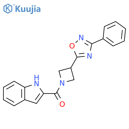 2-[3-(3-phenyl-1,2,4-oxadiazol-5-yl)azetidine-1-carbonyl]-1H-indole structure