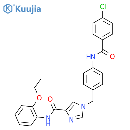 1-{4-(4-chlorobenzamido)phenylmethyl}-N-(2-ethoxyphenyl)-1H-imidazole-4-carboxamide structure