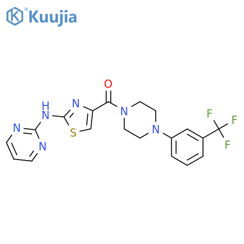 N-(4-{4-3-(trifluoromethyl)phenylpiperazine-1-carbonyl}-1,3-thiazol-2-yl)pyrimidin-2-amine structure
