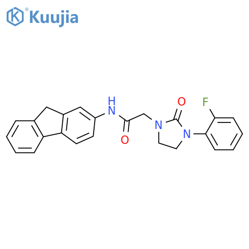 N-(9H-fluoren-2-yl)-2-3-(2-fluorophenyl)-2-oxoimidazolidin-1-ylacetamide structure