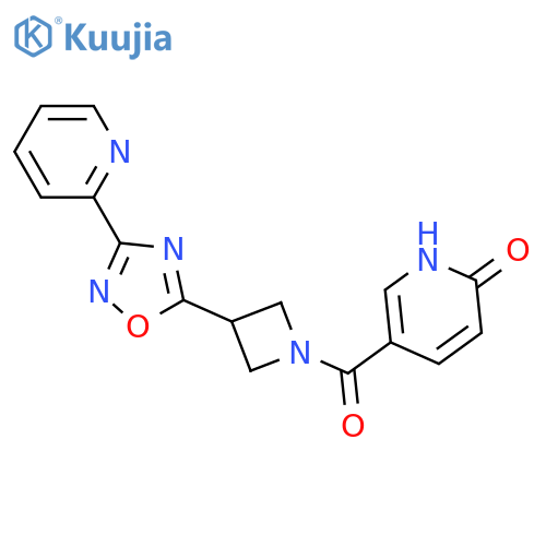5-{3-3-(pyridin-2-yl)-1,2,4-oxadiazol-5-ylazetidine-1-carbonyl}-1,2-dihydropyridin-2-one structure