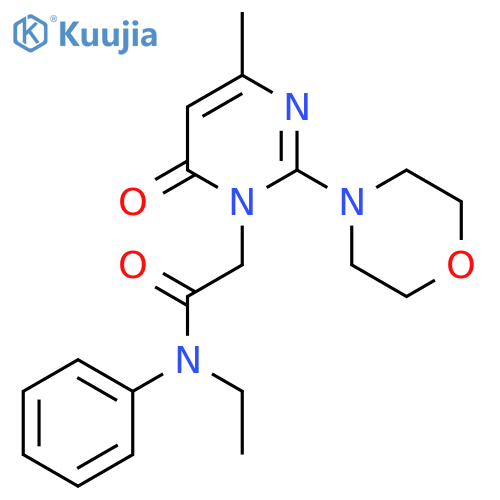 N-ethyl-2-4-methyl-2-(morpholin-4-yl)-6-oxo-1,6-dihydropyrimidin-1-yl-N-phenylacetamide structure