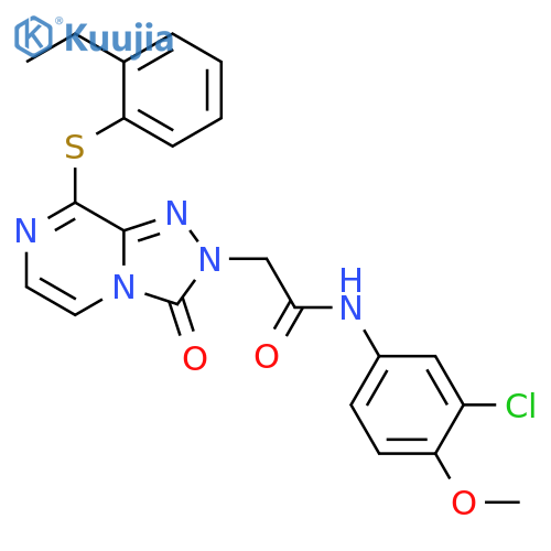 N-(3-chloro-4-methoxyphenyl)-2-{8-(2-ethylphenyl)sulfanyl-3-oxo-2H,3H-1,2,4triazolo4,3-apyrazin-2-yl}acetamide structure