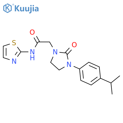2-{2-oxo-3-4-(propan-2-yl)phenylimidazolidin-1-yl}-N-(1,3-thiazol-2-yl)acetamide structure