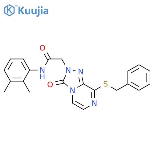 2-8-(benzylsulfanyl)-3-oxo-2H,3H-1,2,4triazolo4,3-apyrazin-2-yl-N-(2,3-dimethylphenyl)acetamide structure