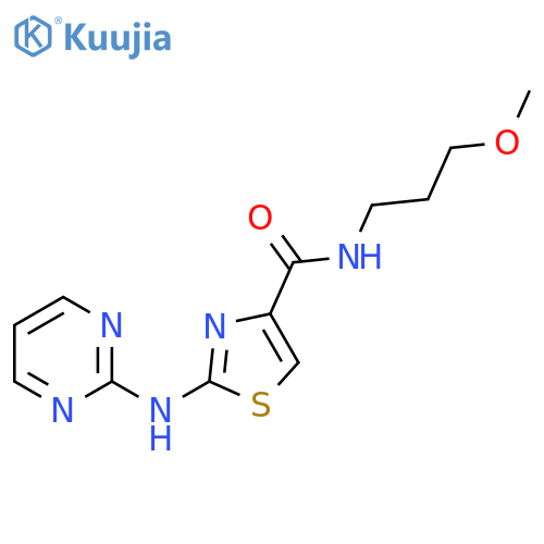 N-(3-methoxypropyl)-2-(pyrimidin-2-yl)amino-1,3-thiazole-4-carboxamide structure