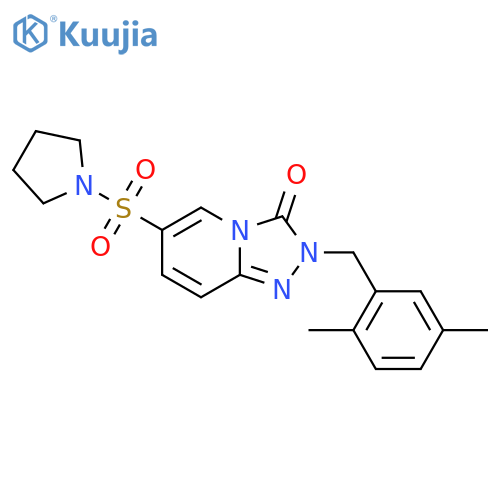 2-(2,5-dimethylphenyl)methyl-6-(pyrrolidine-1-sulfonyl)-2H,3H-1,2,4triazolo4,3-apyridin-3-one structure