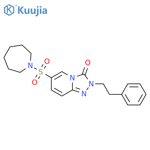 6-(azepane-1-sulfonyl)-2-(2-phenylethyl)-2H,3H-[1,2,4]triazolo[4,3-a]pyridin-3-one structure