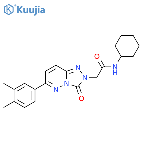 N-cyclohexyl-2-6-(3,4-dimethylphenyl)-3-oxo-2H,3H-1,2,4triazolo4,3-bpyridazin-2-ylacetamide structure