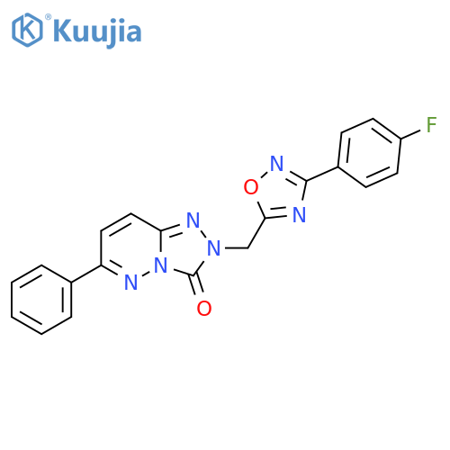 2-{3-(4-fluorophenyl)-1,2,4-oxadiazol-5-ylmethyl}-6-phenyl-2H,3H-1,2,4triazolo4,3-bpyridazin-3-one structure