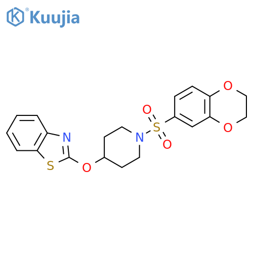 2-{[1-(2,3-dihydro-1,4-benzodioxine-6-sulfonyl)piperidin-4-yl]oxy}-1,3-benzothiazole structure