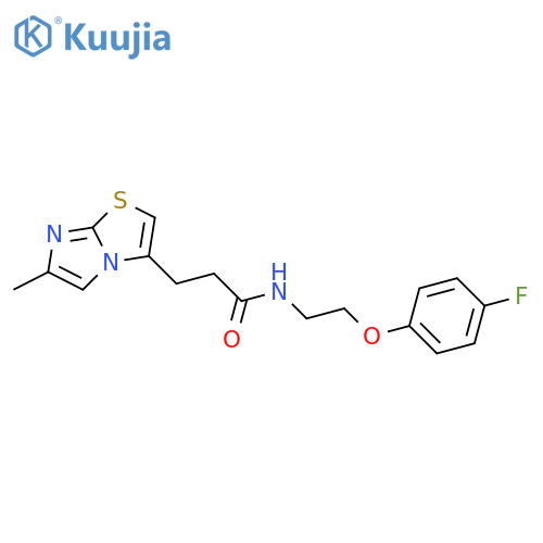 N-2-(4-fluorophenoxy)ethyl-3-{6-methylimidazo2,1-b1,3thiazol-3-yl}propanamide structure