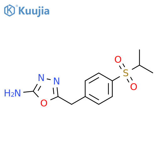 5-{[4-(propane-2-sulfonyl)phenyl]methyl}-1,3,4-oxadiazol-2-amine structure