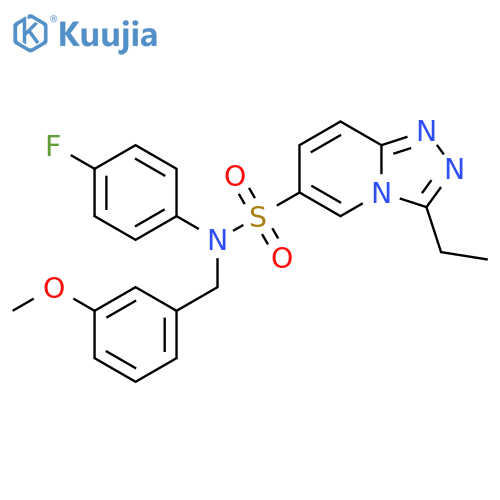 3-ethyl-N-(4-fluorophenyl)-N-(3-methoxyphenyl)methyl-1,2,4triazolo4,3-apyridine-6-sulfonamide structure