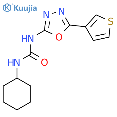 1-cyclohexyl-3-[5-(thiophen-3-yl)-1,3,4-oxadiazol-2-yl]urea structure