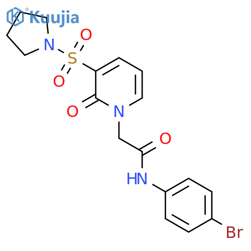 N-(4-bromophenyl)-2-2-oxo-3-(pyrrolidine-1-sulfonyl)-1,2-dihydropyridin-1-ylacetamide structure