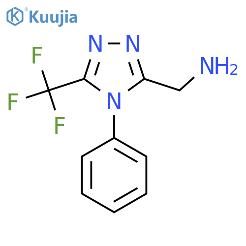 4-phenyl-5-(trifluoromethyl)-4H-1,2,4-triazol-3-ylmethanamine structure