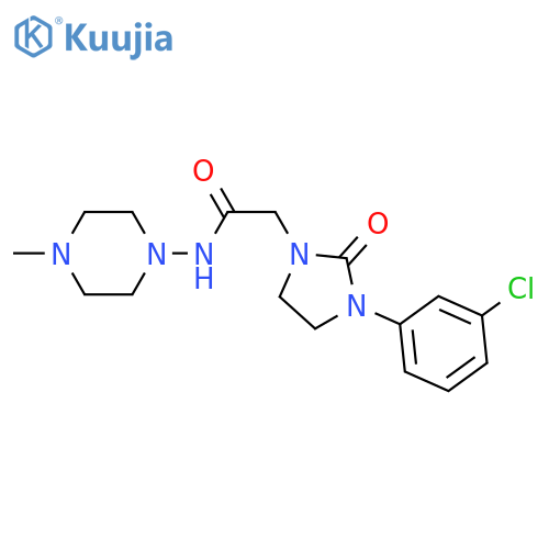 2-3-(3-chlorophenyl)-2-oxoimidazolidin-1-yl-N-(4-methylpiperazin-1-yl)acetamide structure