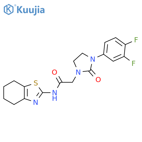 2-3-(3,4-difluorophenyl)-2-oxoimidazolidin-1-yl-N-(4,5,6,7-tetrahydro-1,3-benzothiazol-2-yl)acetamide structure