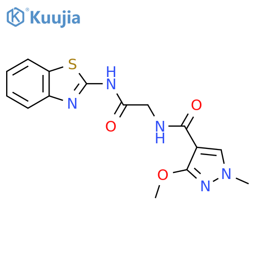 N-(1,3-benzothiazol-2-yl)-2-(3-methoxy-1-methyl-1H-pyrazol-4-yl)formamidoacetamide structure