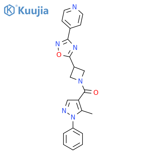 4-{5-[1-(5-methyl-1-phenyl-1H-pyrazole-4-carbonyl)azetidin-3-yl]-1,2,4-oxadiazol-3-yl}pyridine structure