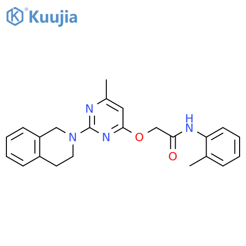 2-{[6-methyl-2-(1,2,3,4-tetrahydroisoquinolin-2-yl)pyrimidin-4-yl]oxy}-N-(2-methylphenyl)acetamide structure