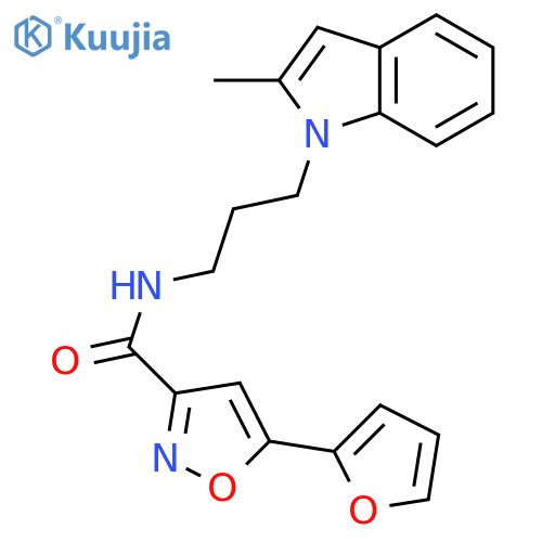 5-(furan-2-yl)-N-3-(2-methyl-1H-indol-1-yl)propyl-1,2-oxazole-3-carboxamide structure