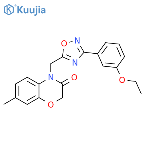 4-{[3-(3-ethoxyphenyl)-1,2,4-oxadiazol-5-yl]methyl}-7-methyl-3,4-dihydro-2H-1,4-benzoxazin-3-one structure