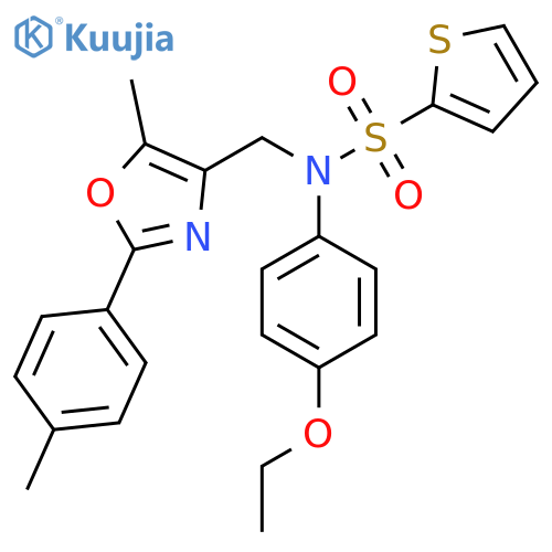 N-(4-ethoxyphenyl)-N-{[5-methyl-2-(4-methylphenyl)-1,3-oxazol-4-yl]methyl}thiophene-2-sulfonamide structure