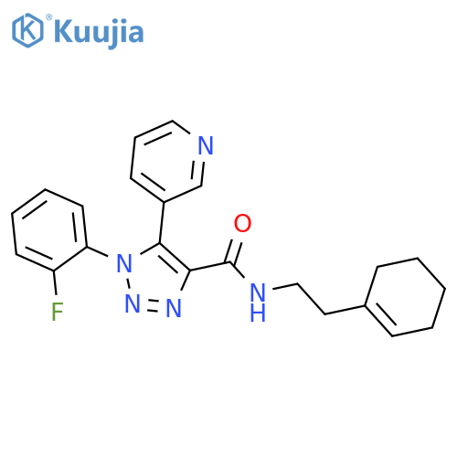 N-[2-(cyclohex-1-en-1-yl)ethyl]-1-(2-fluorophenyl)-5-(pyridin-3-yl)-1H-1,2,3-triazole-4-carboxamide structure